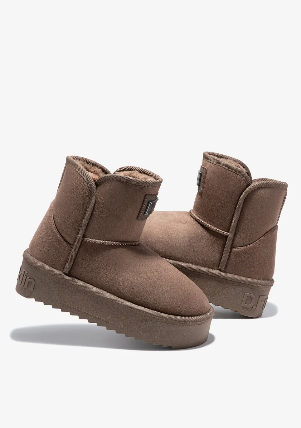 D.Franklin Nordic V.2 Basic Low Taupe|Damen Plattform-Stiefel|Stiefel