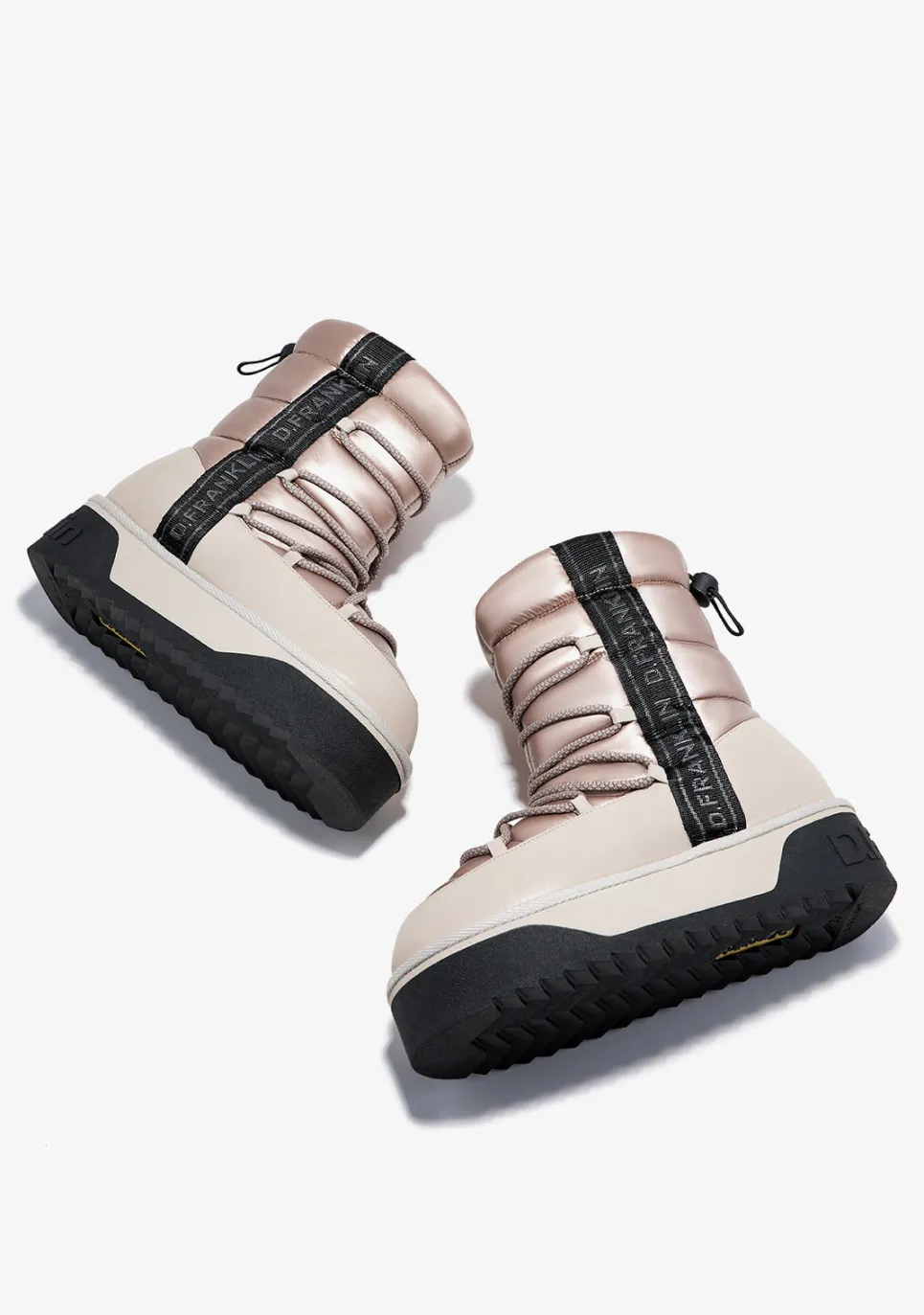 D.Franklin Nordic V.2 Bomb Beige|Damen Plattform-Stiefel|Stiefel