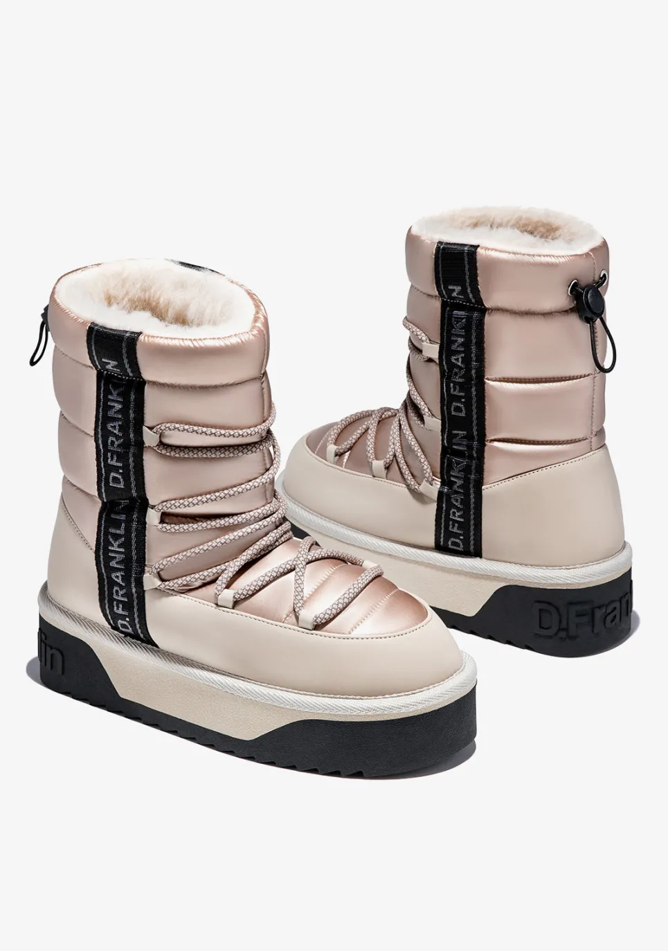 D.Franklin Nordic V.2 Bomb Beige|Damen Plattform-Stiefel|Stiefel
