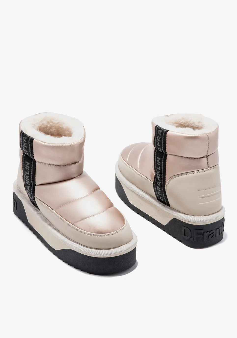 D.Franklin Nordic V.2 Low Bomb Beige|Damen Plattform-Stiefel|Stiefel
