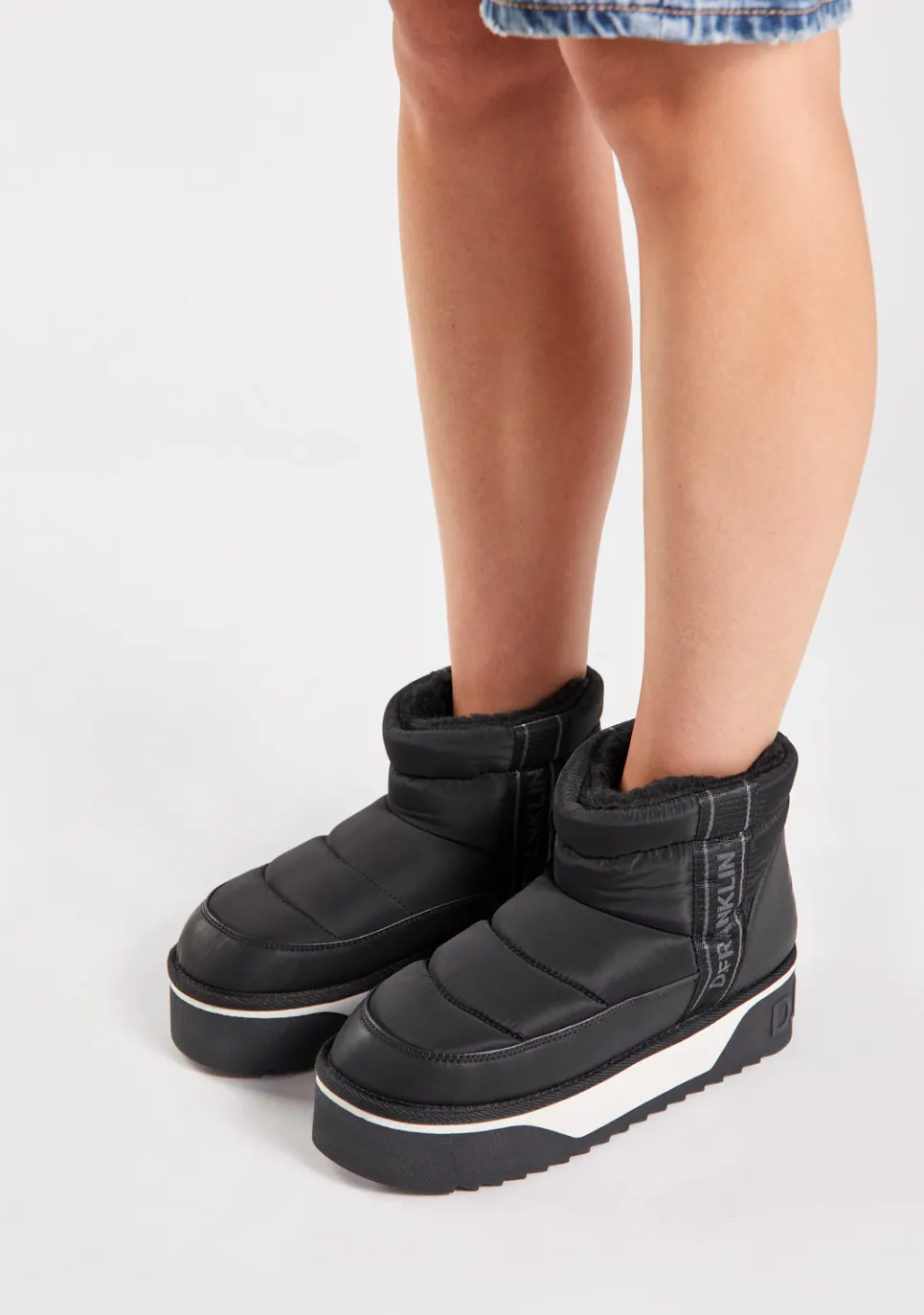 D.Franklin Nordic V.2 Low Bomb Black|Damen Stiefel|Plattform-Stiefel