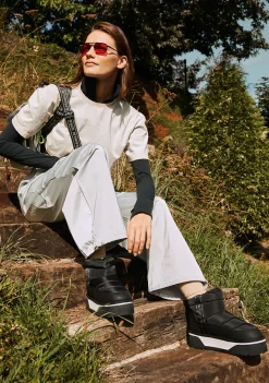 D.Franklin Nordic V.2 Low Bomb Black|Damen Stiefel|Plattform-Stiefel