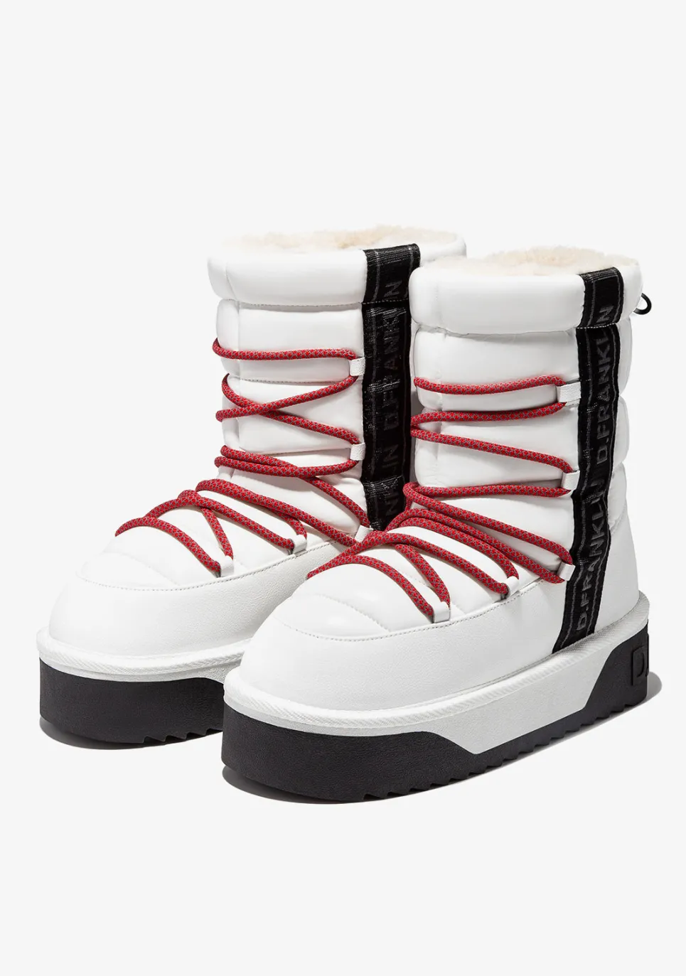 D.Franklin Nordic V.2 Shiny Bomb White|Damen Plattform-Stiefel|Stiefel