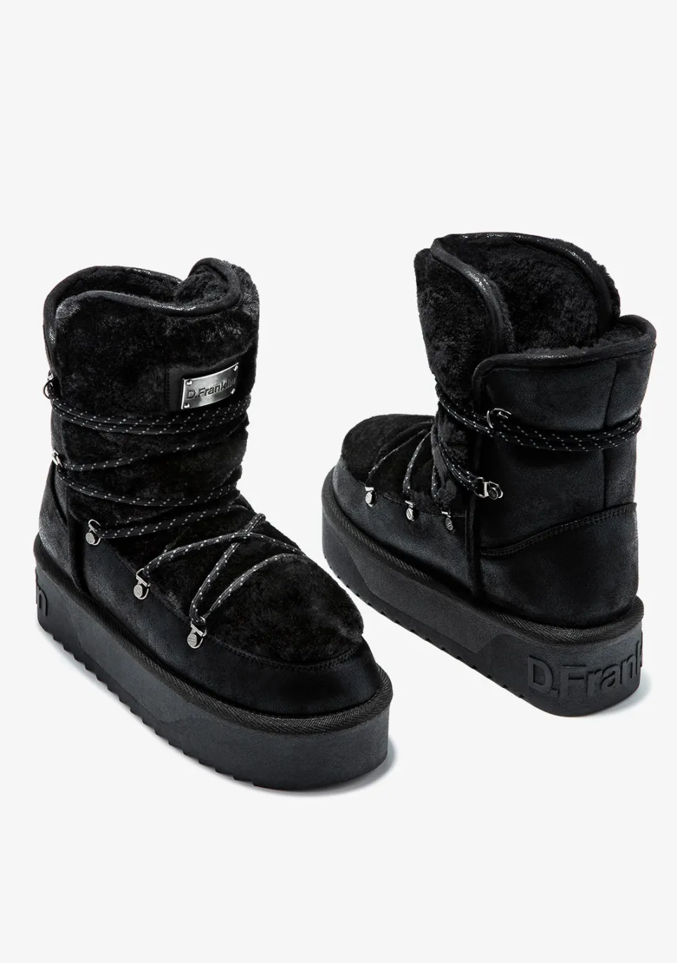 D.Franklin Nordic V.2 Trk Black|Damen Plattform-Stiefel|Stiefel