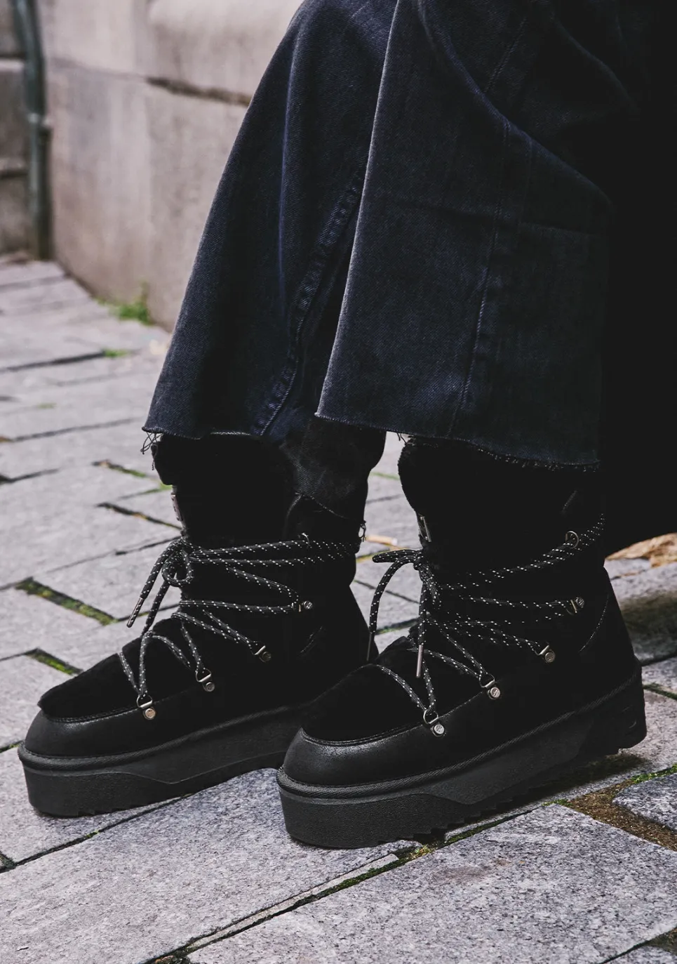 D.Franklin Nordic V.2 Trk Black|Damen Plattform-Stiefel|Stiefel