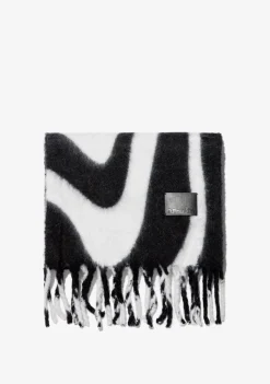 D.Franklin Nordic Zebra Scarf Black|Damen Mützen, Schals Und Handschuhe