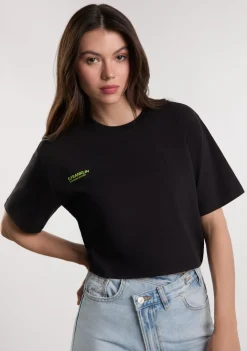D.Franklin Nowhere Bound Cropped T-Shirt Black / Lime|Damen T-Shirts
