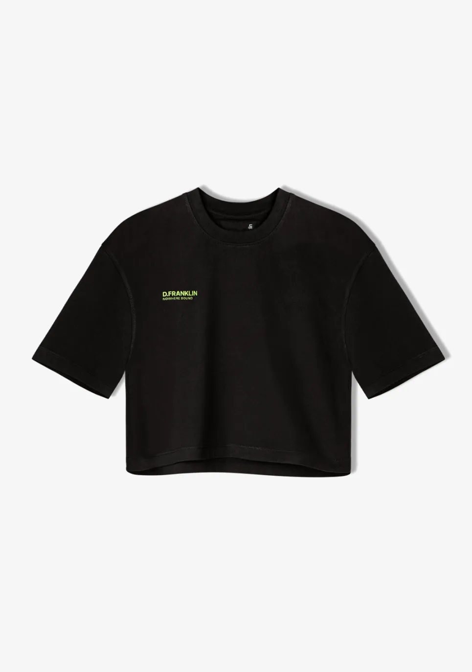 D.Franklin Nowhere Bound Cropped T-Shirt Black / Lime|Damen T-Shirts
