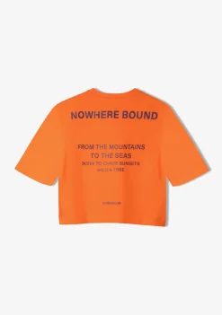 D.Franklin Nowhere Bound Cropped T-Shirt Orange / Purple|Damen T-Shirts