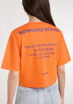 D.Franklin Nowhere Bound Cropped T-Shirt Orange / Purple|Damen T-Shirts
