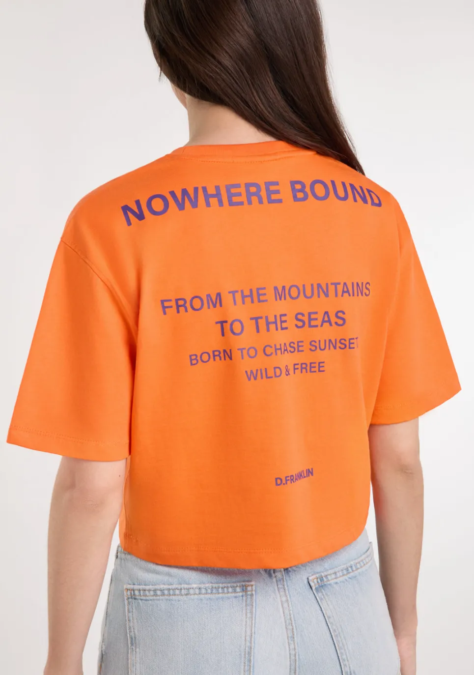 D.Franklin Nowhere Bound Cropped T-Shirt Orange / Purple|Damen T-Shirts