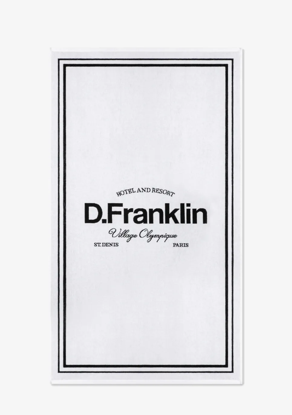 D.Franklin Old Money Jacquard Velour Beach Towel White|Damen Handtücher|Handtücher