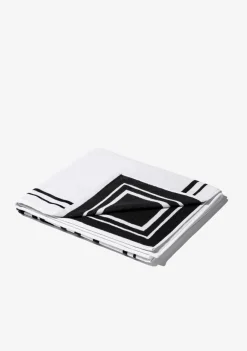 D.Franklin Old Money Jacquard Velour Beach Towel White|Damen Handtücher|Handtücher