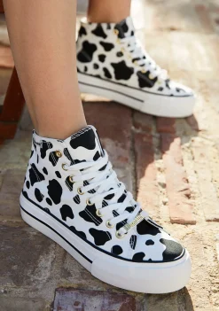 D.Franklin One Way Cow|Damen Plattform-Sneakers|Sneakers