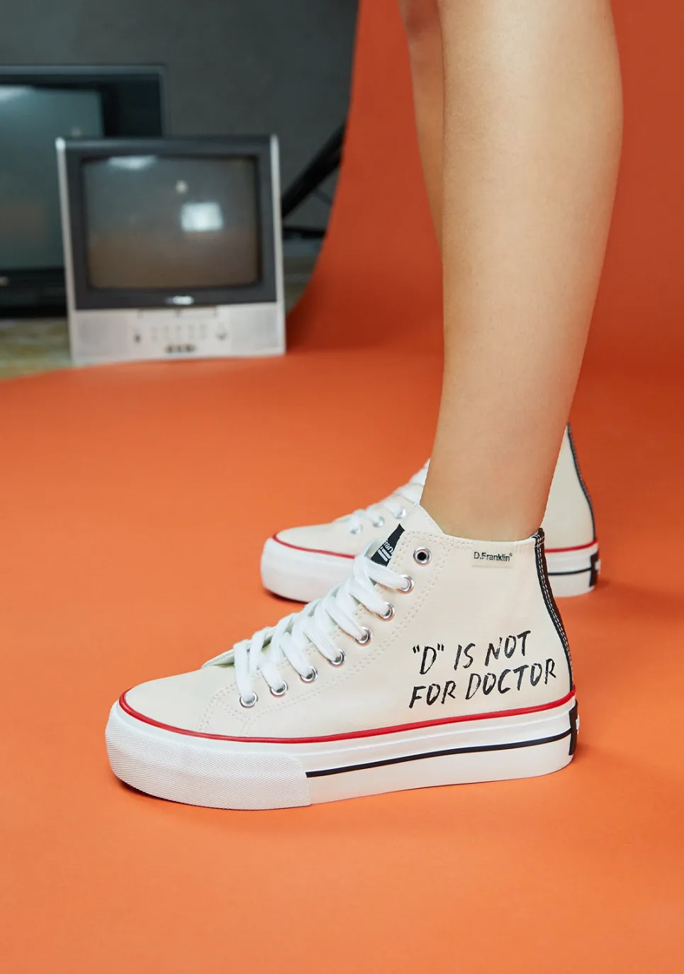 D.Franklin One Way D Is Not Off White|Damen Plattform-Sneakers|Sneakers