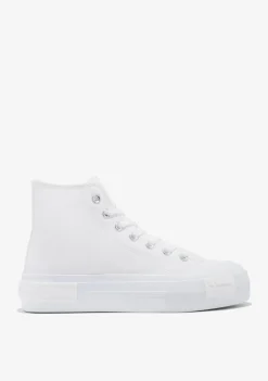 D.Franklin One Way High Classic White|Damen Plattform-Sneakers|Sneakers