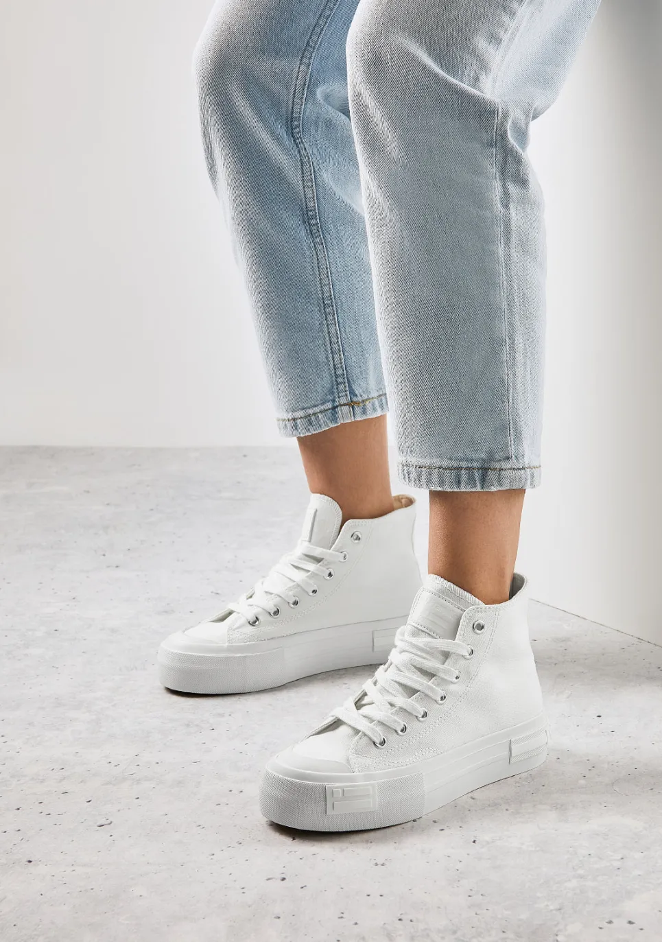 D.Franklin One Way High Classic White|Damen Plattform-Sneakers|Sneakers