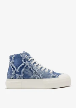 D.Franklin One Way High Denim|Damen Plattform-Sneakers|Sneakers
