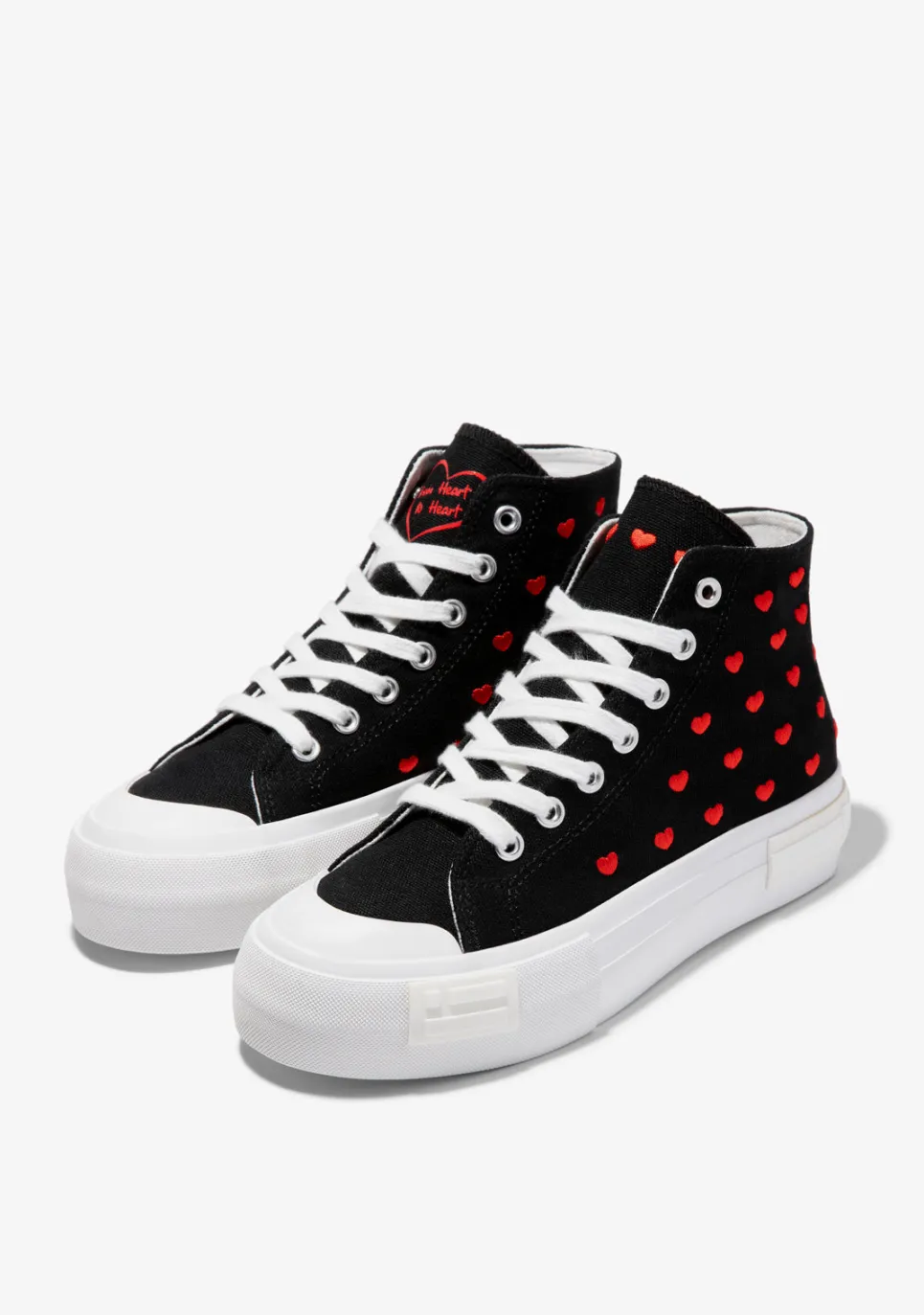 D.Franklin One Way High From Heart Black|Damen Plattform-Sneakers|Sneakers