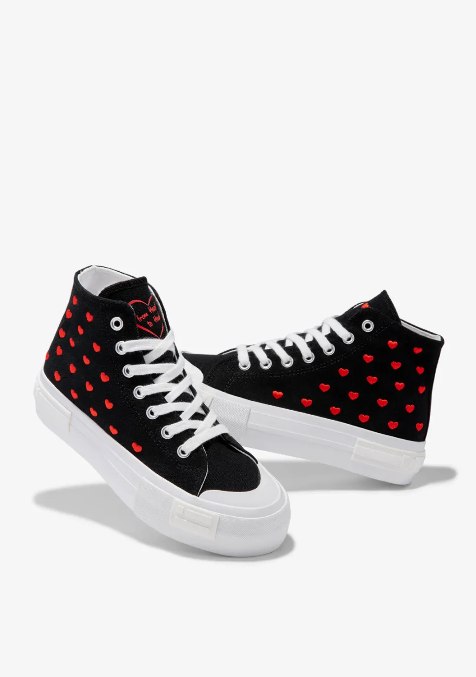 D.Franklin One Way High From Heart Black|Damen Plattform-Sneakers|Sneakers