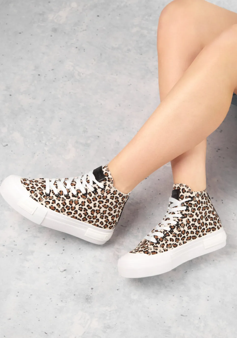 D.Franklin One Way High Leopard Edition|Damen Plattform-Sneakers|Sneakers