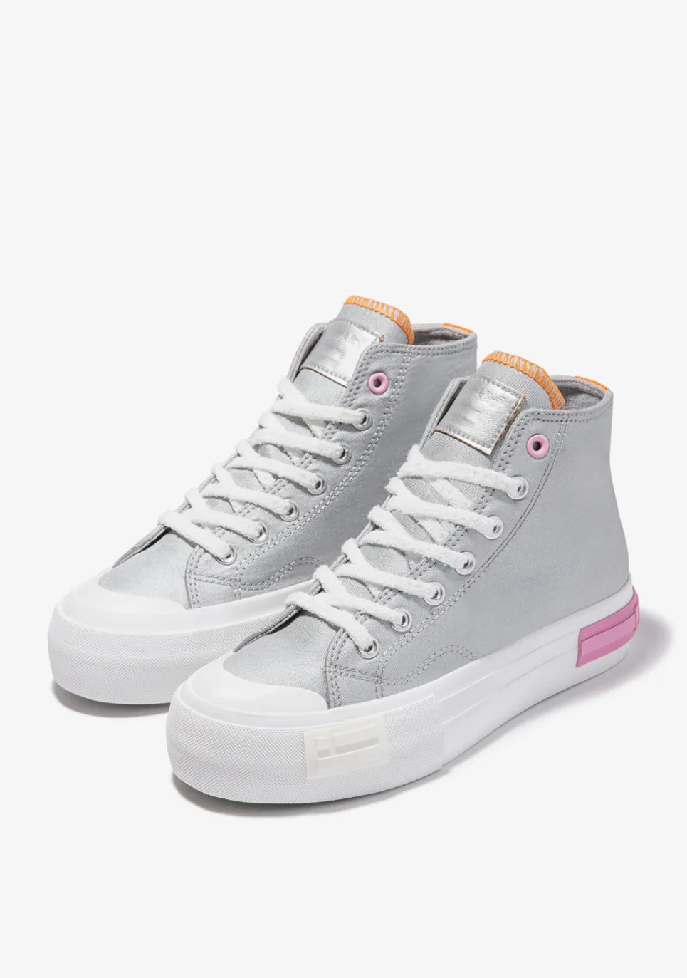 D.Franklin One Way High Summer Club Silver|Damen Plattform-Sneakers|Sneakers