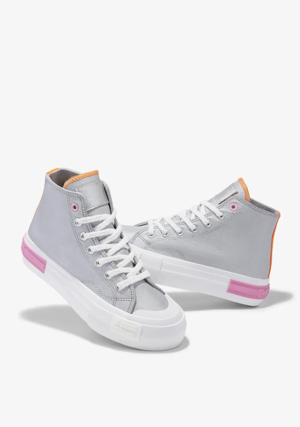 D.Franklin One Way High Summer Club Silver|Damen Plattform-Sneakers|Sneakers