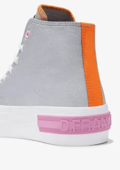 D.Franklin One Way High Summer Club Silver|Damen Plattform-Sneakers|Sneakers