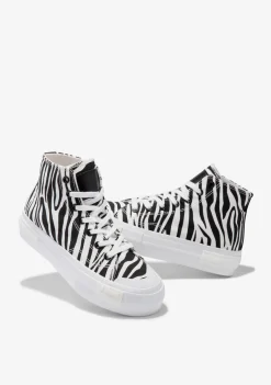 D.Franklin One Way High Zebra Edition|Damen Plattform-Sneakers|Sneakers