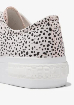 D.Franklin One Way Low White / Black Dots|Damen Plattform-Sneakers|Sneakers