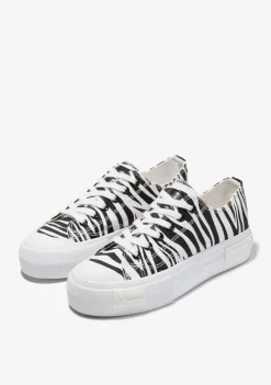 D.Franklin One Way Low Zebra Edition|Damen Plattform-Sneakers|Sneakers