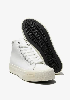 D.Franklin One Way Nap White|Damen Plattform-Sneakers|Sneakers