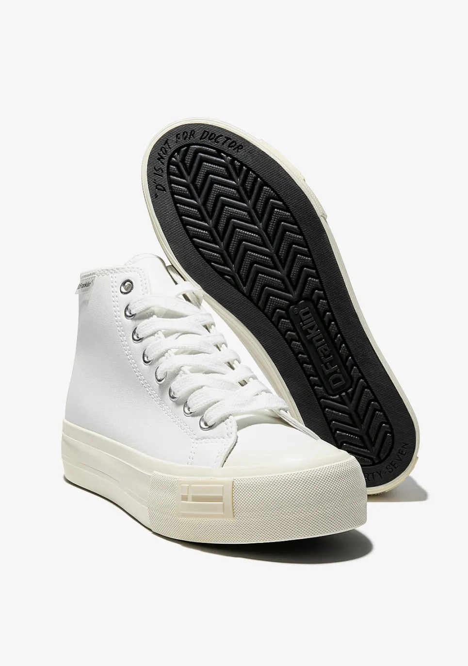 D.Franklin One Way Nap White|Damen Plattform-Sneakers|Sneakers