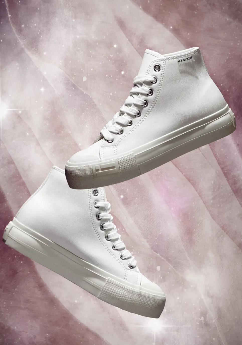 D.Franklin One Way Nap White|Damen Plattform-Sneakers|Sneakers