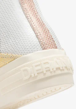 D.Franklin One Way Patchwork High Gold|Damen Plattform-Sneakers|Sneakers