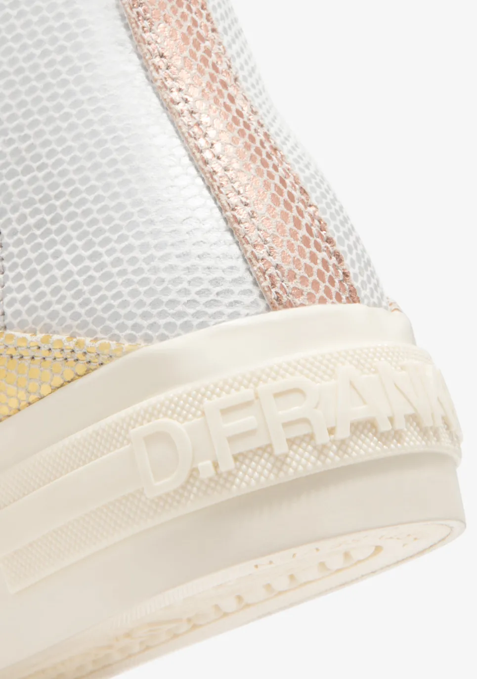 D.Franklin One Way Patchwork High Gold|Damen Plattform-Sneakers|Sneakers