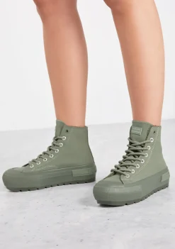 D.Franklin One Way Track Green|Damen Plattform-Sneakers|Sneakers
