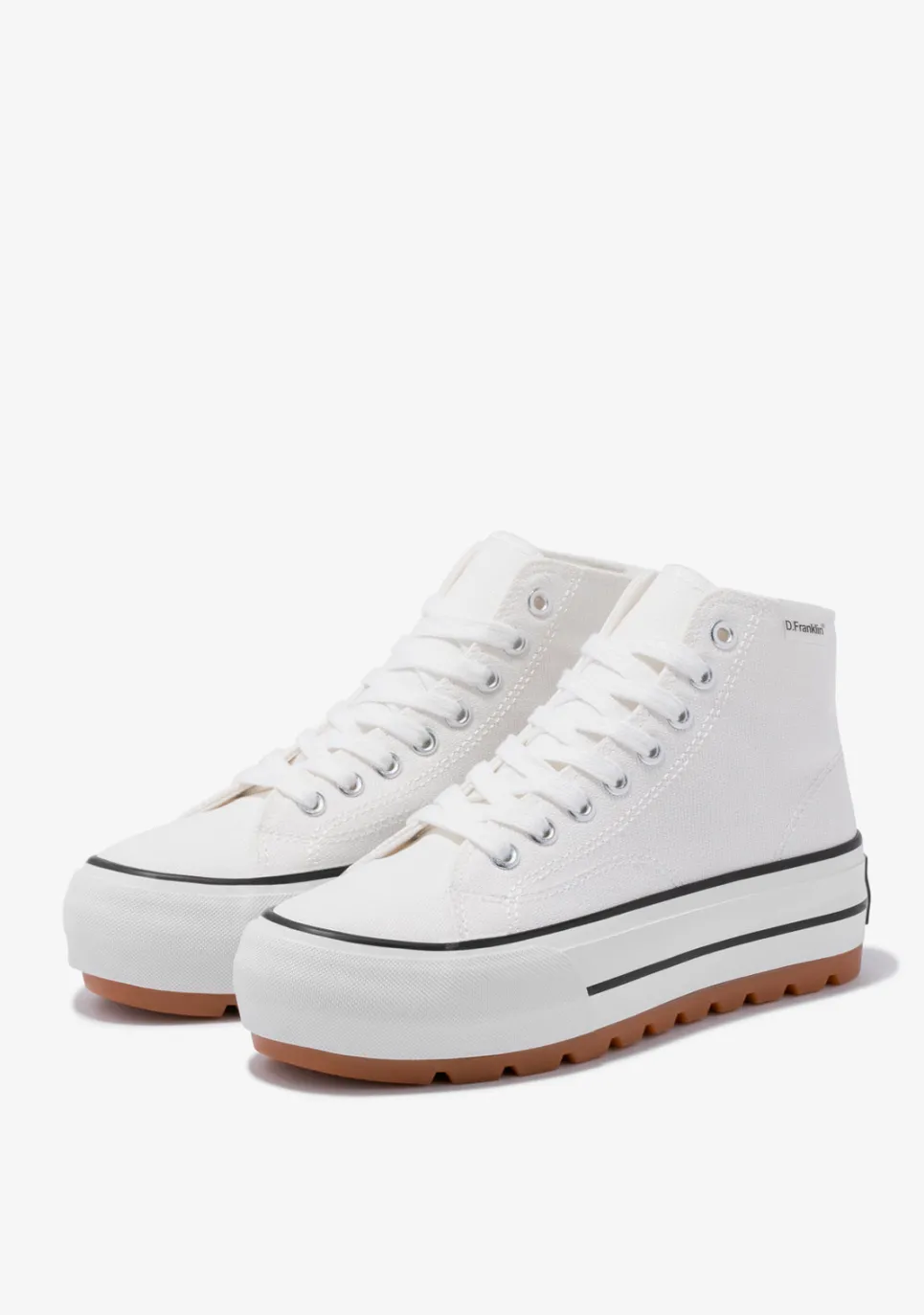 D.Franklin One Way Track Canvas Basic White|Damen Sneakers