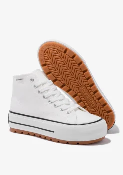 D.Franklin One Way Track Canvas Basic White|Damen Sneakers