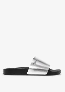 D.Franklin Pala Slide Mirror Silver|Damen Sandalen