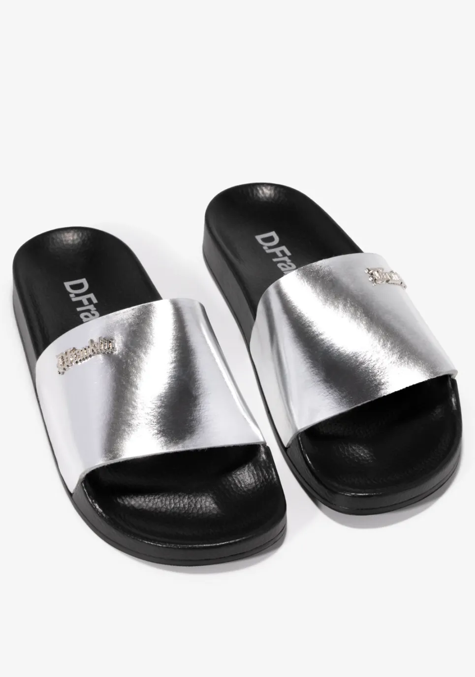 D.Franklin Pala Slide Mirror Silver|Damen Sandalen