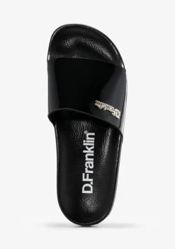 D.Franklin Pala Slide Patent Black|Damen Sandalen