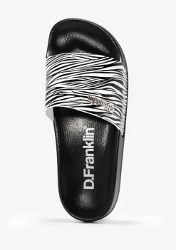D.Franklin Pala Slide White Zebra|Damen Sandalen