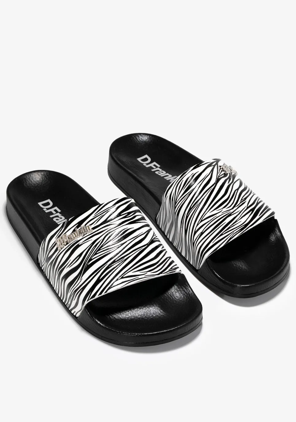 D.Franklin Pala Slide White Zebra|Damen Sandalen