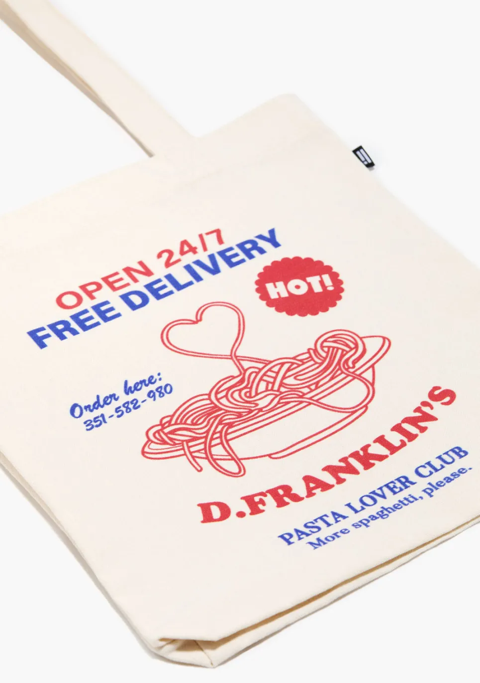 D.Franklin Pasta Lover Tote Bag Natural - Limited Edition|Damen Taschen