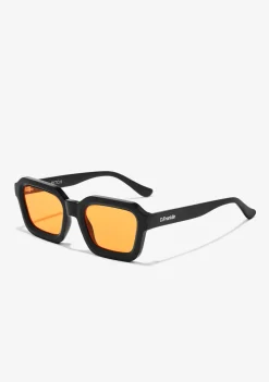 D.Franklin Pitch Black / Orange|Damen Eckige Sonnenbrillen|Eckige Sonnenbrillen