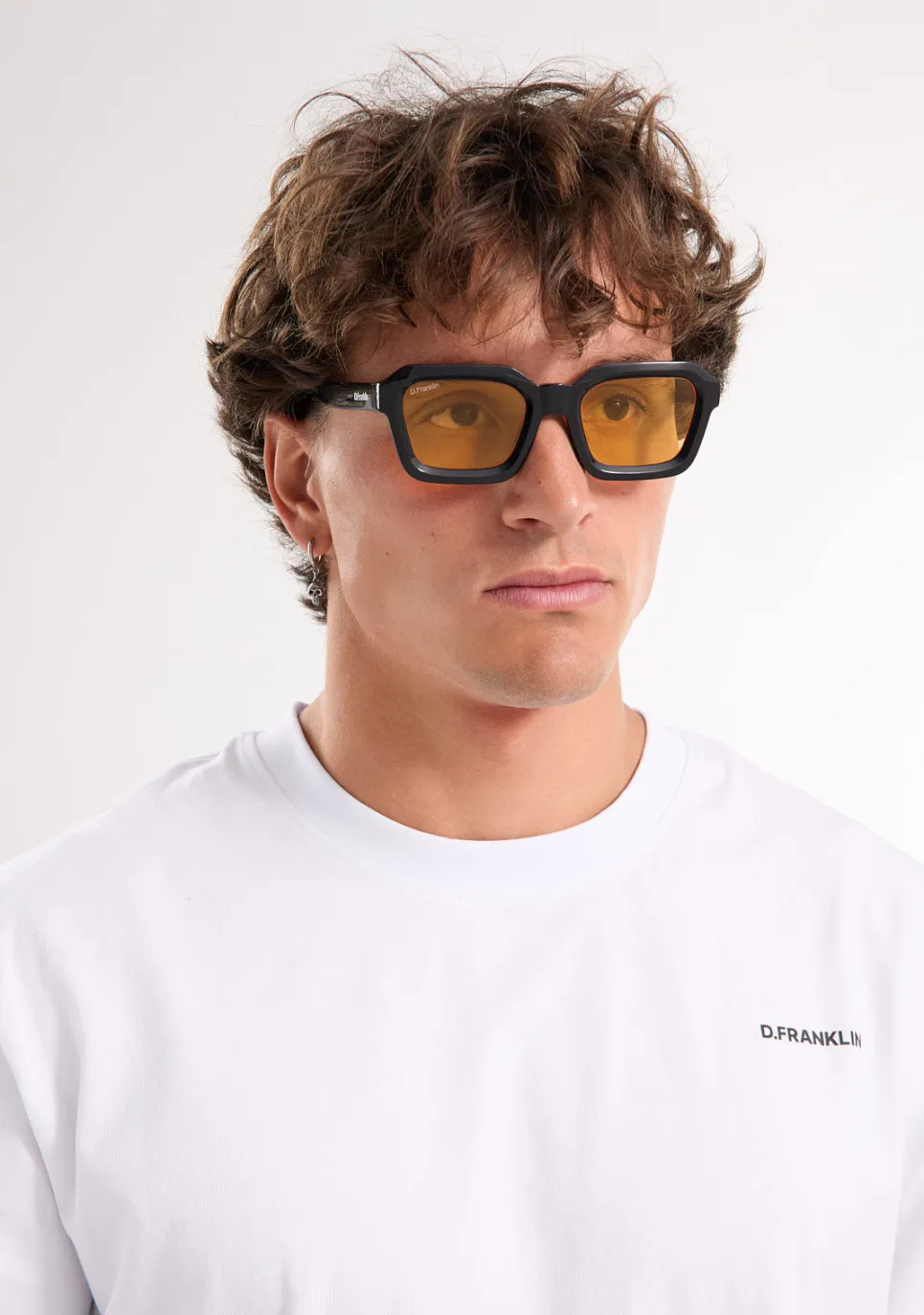 D.Franklin Pitch Black / Orange|Damen Eckige Sonnenbrillen|Eckige Sonnenbrillen
