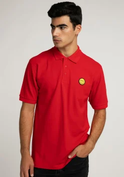 D.Franklin Polo Smiley Red|Herren Poloshirts|T-Shirts
