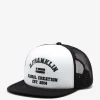 D.Franklin Puff Print Trucker Cap Black-White|Damen Kappen|Kappen