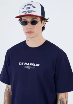 D.Franklin Puff Print Trucker Cap Navy-Red|Damen Kappen|Kappen